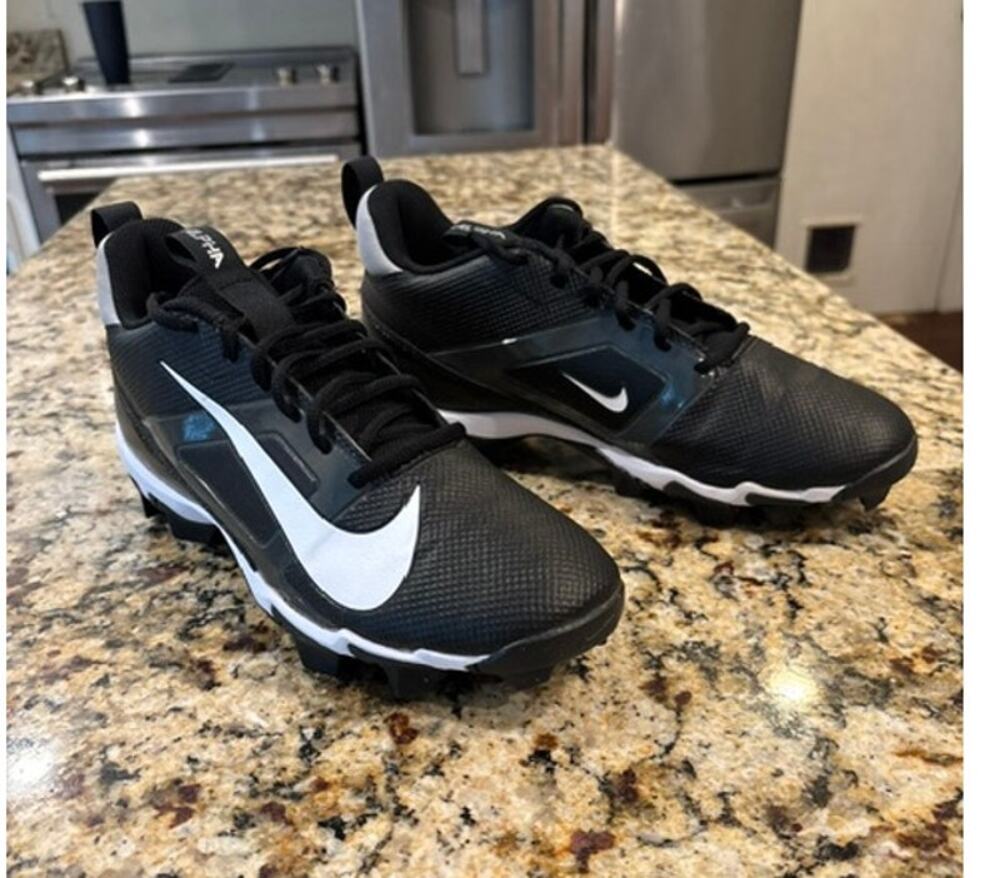 Nike Alpha Menace 4 Shark Football Cleats Black White Mens Size 8